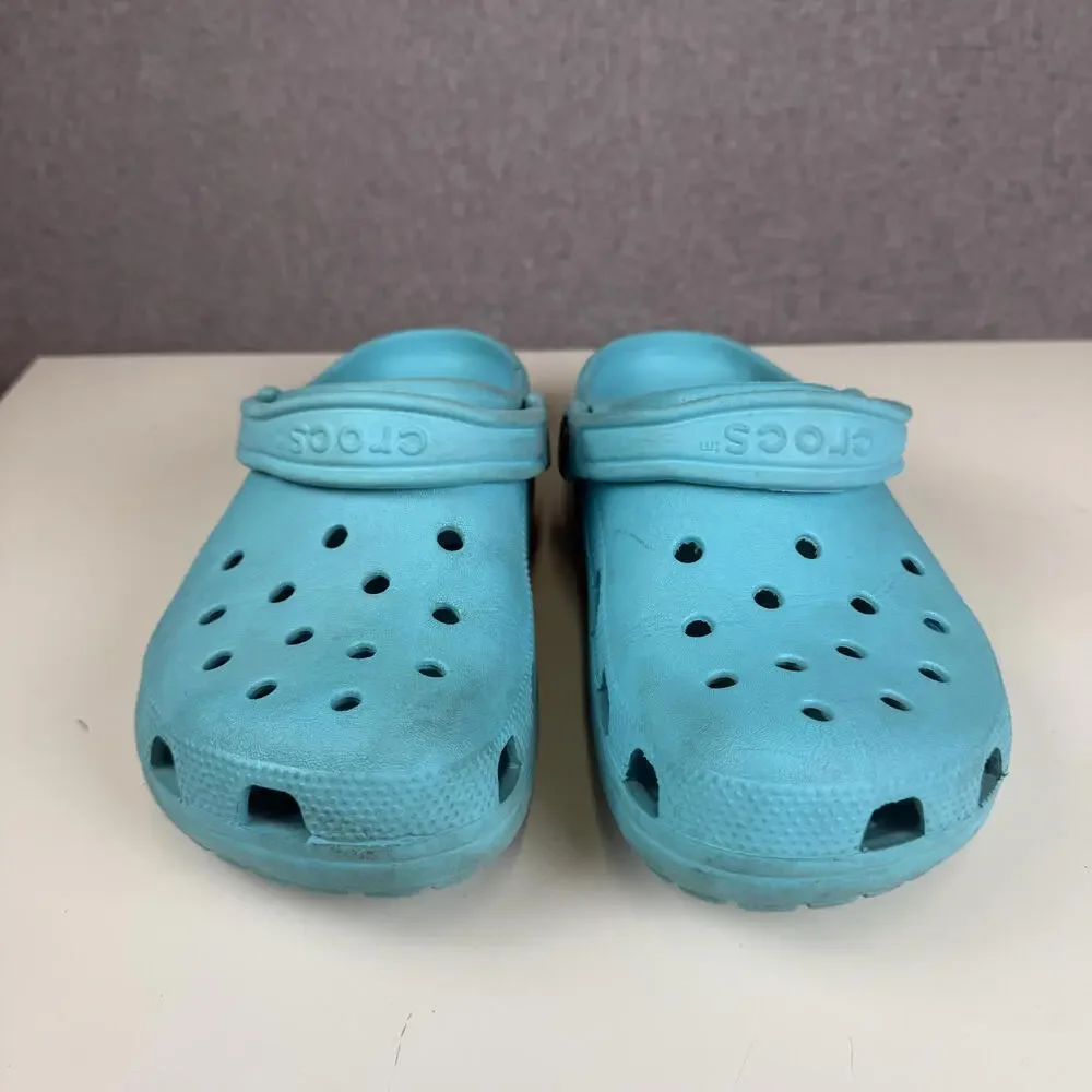 Turquoise Crocs Classic Clog Sandals Size M7 W9 Comfort Slip On Water Shoes